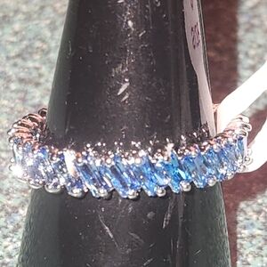 Bomb Party OG Ring Say Yes To Love RBP7711 Size 9 NWT Light Sapphire Blue CZ